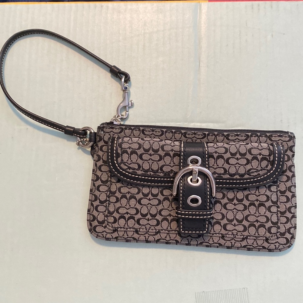 Black and Grey Coach Wristlet
